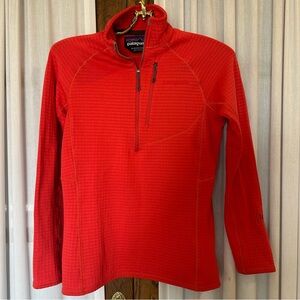 Patagonia Orange R1 Worn Wear Polartec 1/2 Zip Pullover